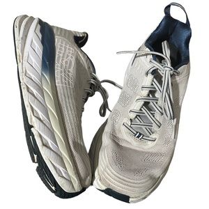 HOKA One One Time to Fly Bondi 6 Gray White Running Walking Shoes womens 10W